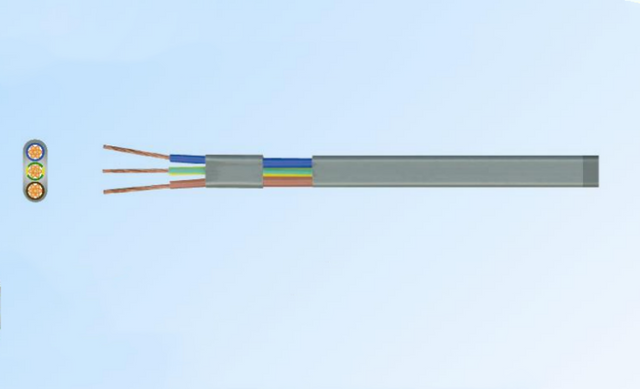 Cable plano de 300/500V con conductor de cobre sólido para soluciones de cableado interior que ahorra espacio