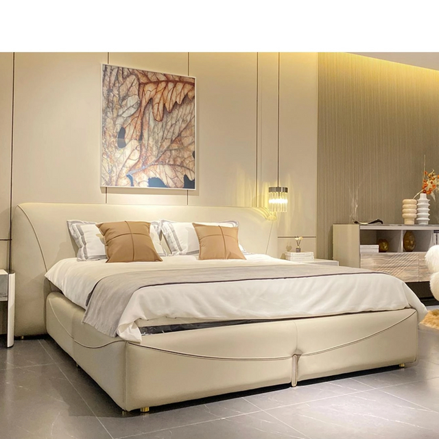 Modern de lujo Hogar/Hotel King Size Lether/Fabric Bed